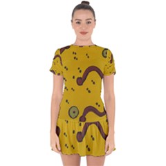 Swimming Worms Drop Hem Mini Chiffon Dress by snowwhitegirl