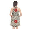 Papanese Floral Red Halter Neckline Chiffon Dress  View2