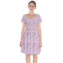 Eggs Pink Short Sleeve Bardot Dress View1