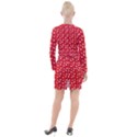 Hearts And Star Dot Red Button Long Sleeve Dress View2