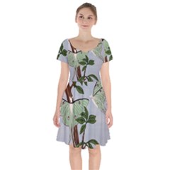 Lunar Moths Short Sleeve Bardot Dress by lwdstudio