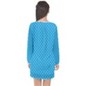 Mini White Polkadots on Oktoberfest Bavarian Blue Long Sleeve Chiffon Shift Dress  View2