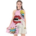 Pop Art   Halter Neckline Chiffon Dress  View1