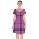 Violet Plaid Short Sleeve Bardot Dress View1