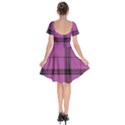 Violet Plaid Short Sleeve Bardot Dress View2