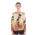 Cute Giraffe Mum With Funny Giraffe Baby Women s Long Sleeve Tee View1