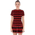 Blood Red and Black Halloween Nightmare Stripes  Drop Hem Mini Chiffon Dress View1