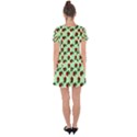 Red Roses Green Drop Hem Mini Chiffon Dress View2