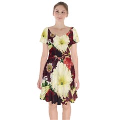 Flowers 1776585 1920 Short Sleeve Bardot Dress by vintage2030