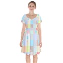 Pastel Diamonds Background Short Sleeve Bardot Dress View1