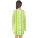 Circle Stripes Lime Green Modern Pattern Design Long Sleeve Chiffon Shift Dress  View2