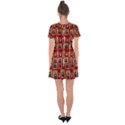 Mona Lisa Frame Pattern Red Drop Hem Mini Chiffon Dress View2