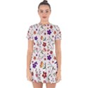 Flowers Pattern Texture Nature Drop Hem Mini Chiffon Dress View1