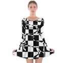 Chessboard Unicorn Long Sleeve Skater Dress View1