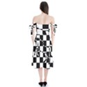 Chessboard Unicorn Shoulder Tie Bardot Midi Dress View2