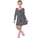 Pattern Decoration Abstract Kids  Long Sleeve Velvet Dress View1