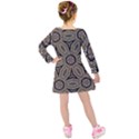 Pattern Decoration Abstract Kids  Long Sleeve Velvet Dress View2