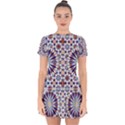 Morocco Essaouira Tile Pattern Drop Hem Mini Chiffon Dress View1