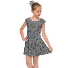 Art Letters Alphabet Abstract Text Kids Cap Sleeve Dress by Sapixe