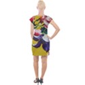 Textile Printing Flower Rose Cover Cap Sleeve Bodycon Dress View2