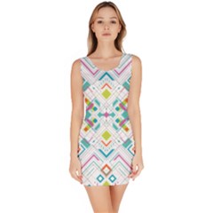 Graphic Design Geometry Shape Pattern Geometric Bodycon Dress by Wegoenart