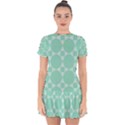 Mint Star pattern Drop Hem Mini Chiffon Dress View1