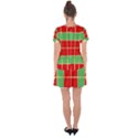 Christmas Fabric Textile Red Green Drop Hem Mini Chiffon Dress View2