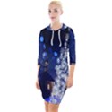 Christmas Card Christmas Atmosphere Quarter Sleeve Hood Bodycon Dress View1