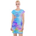 Background Drips Fluid Colorful Cap Sleeve Bodycon Dress View1