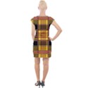 Plaid Tartan Scottish Yellow Red Cap Sleeve Bodycon Dress View2