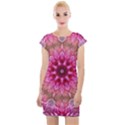 Flower Mandala Art Pink Abstract Cap Sleeve Bodycon Dress View1