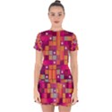 Abstract Background Colorful Drop Hem Mini Chiffon Dress View1