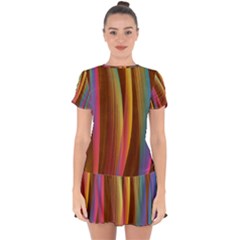 Abstract Background Colorful Drop Hem Mini Chiffon Dress by Wegoenart