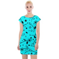 Pattern Flowers Flower Texture Cap Sleeve Bodycon Dress by Wegoenart