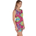 Checkerboard Squares Abstract Bodycon Dress View3