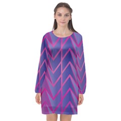 Geometric Background Abstract Long Sleeve Chiffon Shift Dress  by Pakrebo