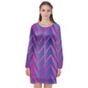 Geometric Background Abstract Long Sleeve Chiffon Shift Dress  View1