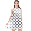 Star Curved Pattern Monochrome Halter Neckline Chiffon Dress  View1