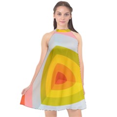 Retro Graffiti Art Nouveau Halter Neckline Chiffon Dress  by genx