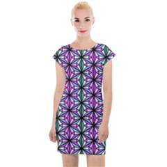 Geometric Patterns Triangle Seamless Cap Sleeve Bodycon Dress by Pakrebo