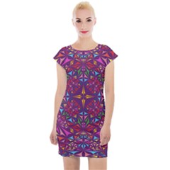 Kaleidoscope Triangle Pattern Cap Sleeve Bodycon Dress by Mariart