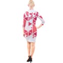 Red Triangle Pattern Quarter Sleeve Hood Bodycon Dress View2