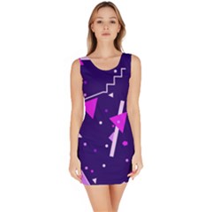 Purple Blue Geometric Pattern Bodycon Dress by Pakrebo