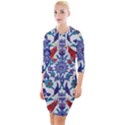 Art Artistic Ceramic Colorful Quarter Sleeve Hood Bodycon Dress View1