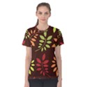 Leaves Foliage Pattern Design Women s Cotton Tee View1