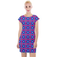 Background Image Decorative Art Cap Sleeve Bodycon Dress by Pakrebo