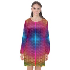 Background Pattern Structure Long Sleeve Chiffon Shift Dress  by Pakrebo