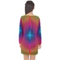 Background Pattern Structure Long Sleeve Chiffon Shift Dress  View2