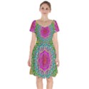 Mandala  Background Geometric Short Sleeve Bardot Dress View1