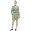 Green Gingham Button Long Sleeve Dress View2